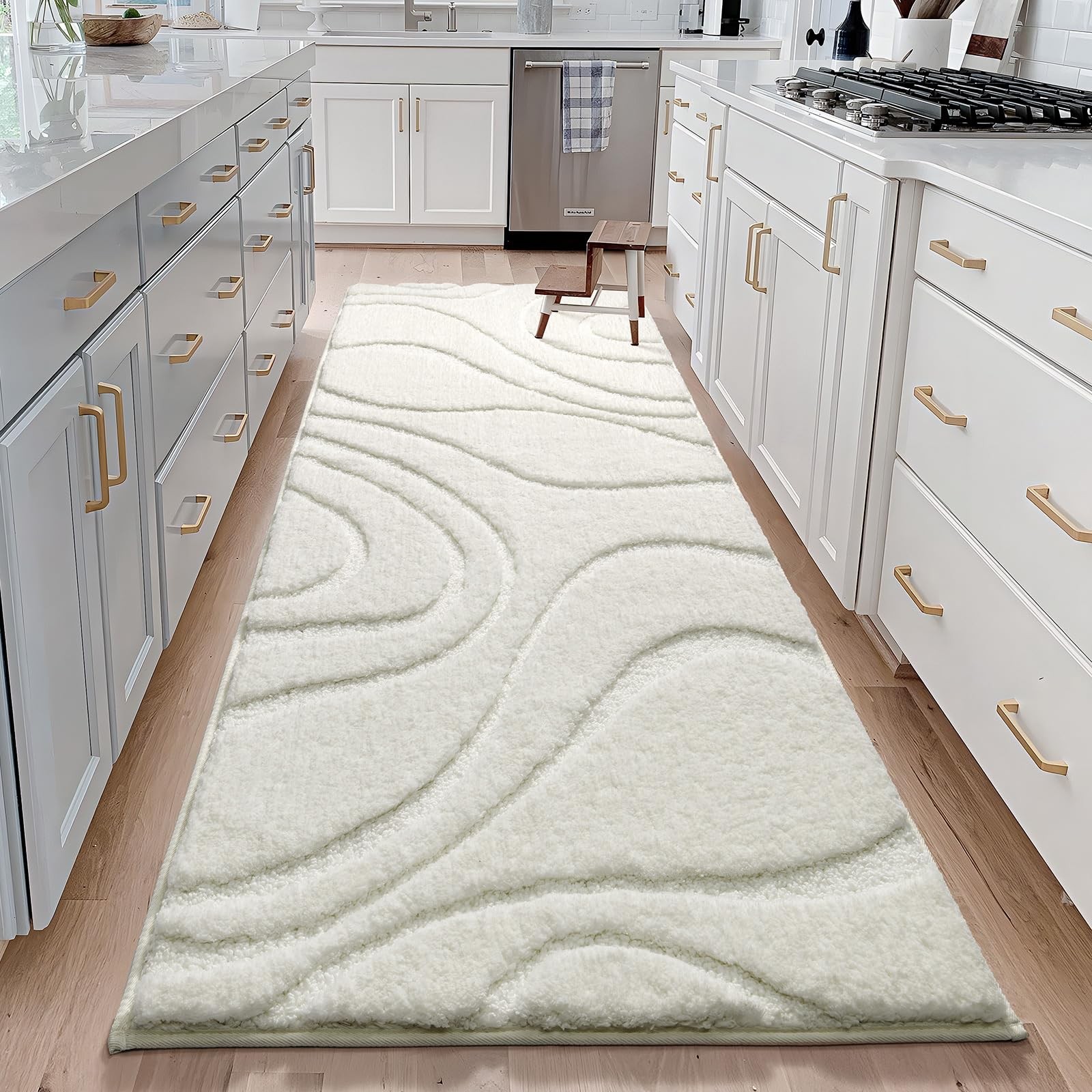 DEXDE Bathroom Rugs Runner 24 x 72 Inch, Extra 2' x 6' (Rectangular), White gallery