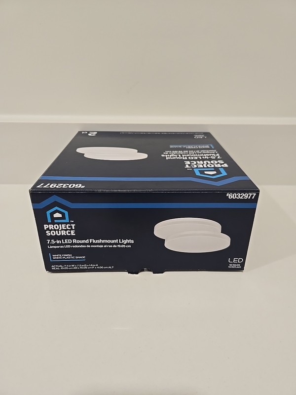 Project Source 7.5-in LED 2 Pack Flushmount Light White Finish 750 Lumens gallery