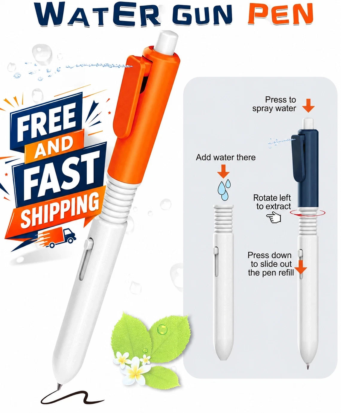 Water Spray Prank Pen Hidden Joke Trick Toy for School Office Funny Gift gallery