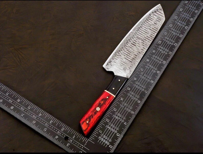 13”Handmade Damascus Chef Knife Hand Forged Japanese Bunka Kitchen Knife Butcher gallery