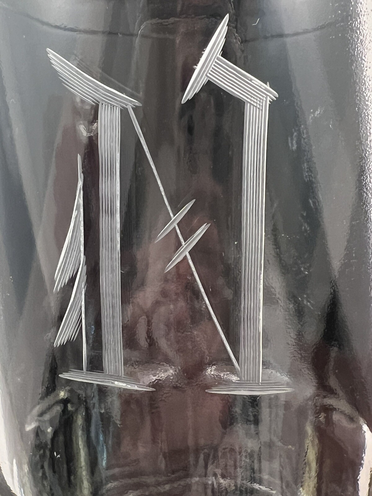 Extra Large 34oz 1 Liter Glass Beer Mugs German Style Thick Etched With “N” gallery