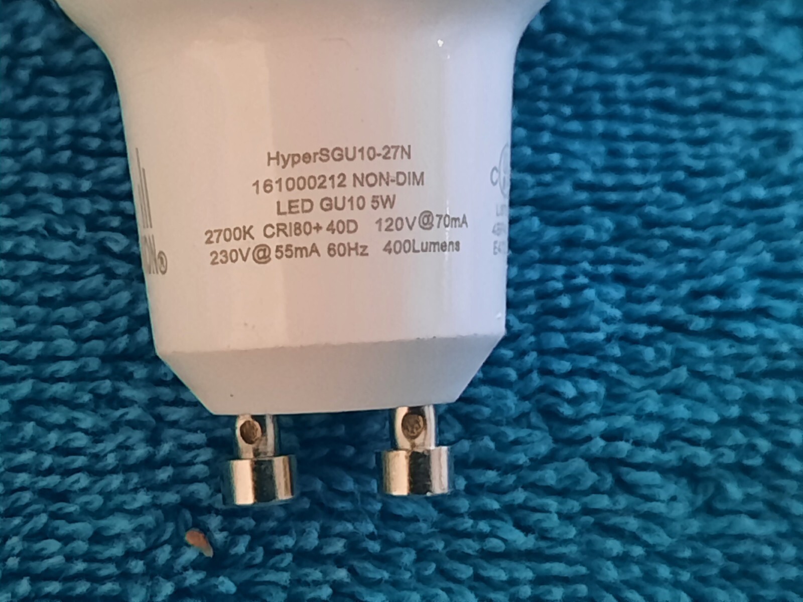 Hyperikon SGU10-27N LED 85-265v 5W, GU10 Bi-Pin Base Spotlight Bulb, 2700K 6pk gallery