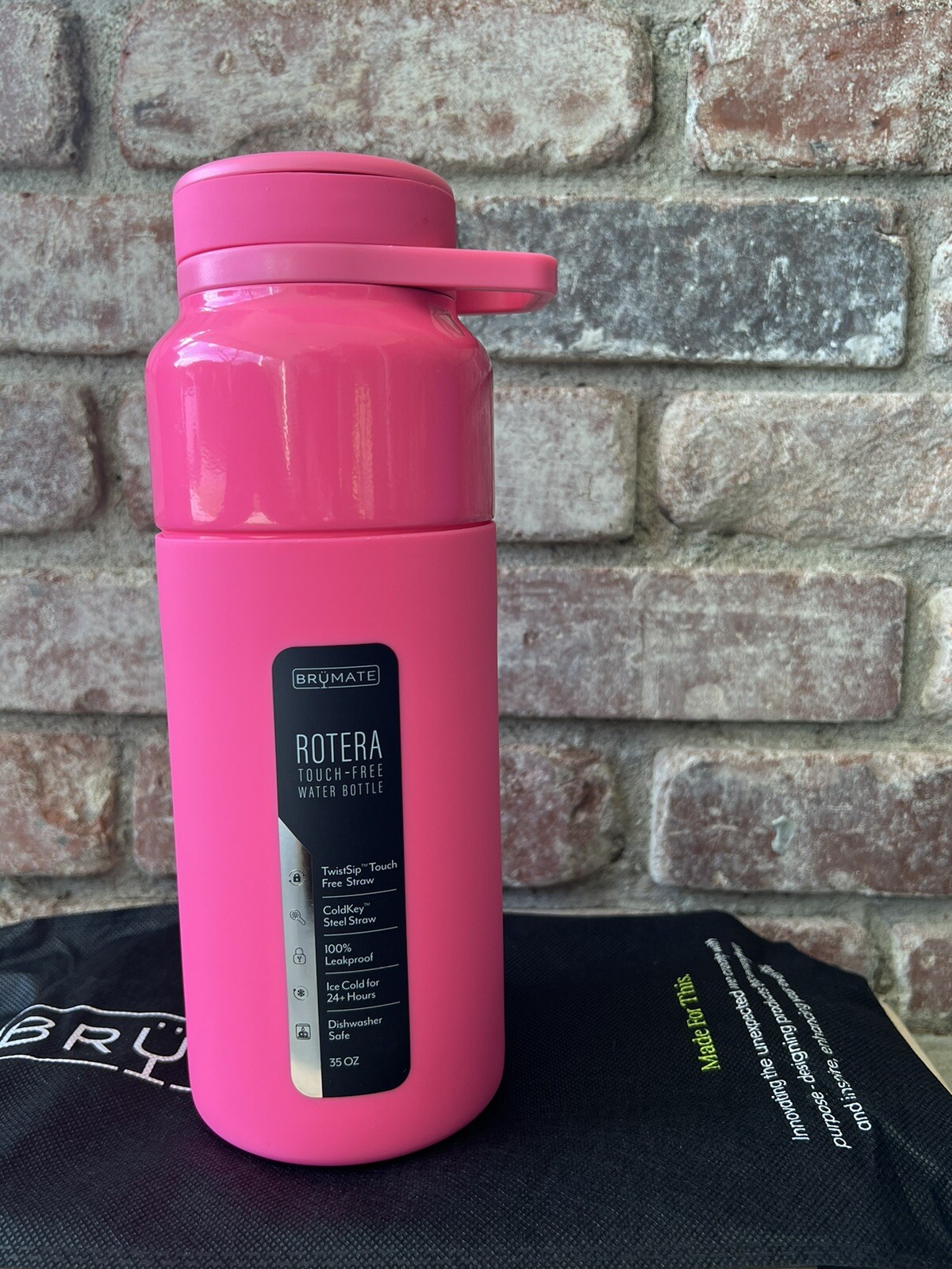 Brumate Rotera 35oz NEON PINK Touch-Free Straw Lid Limited Edition gallery