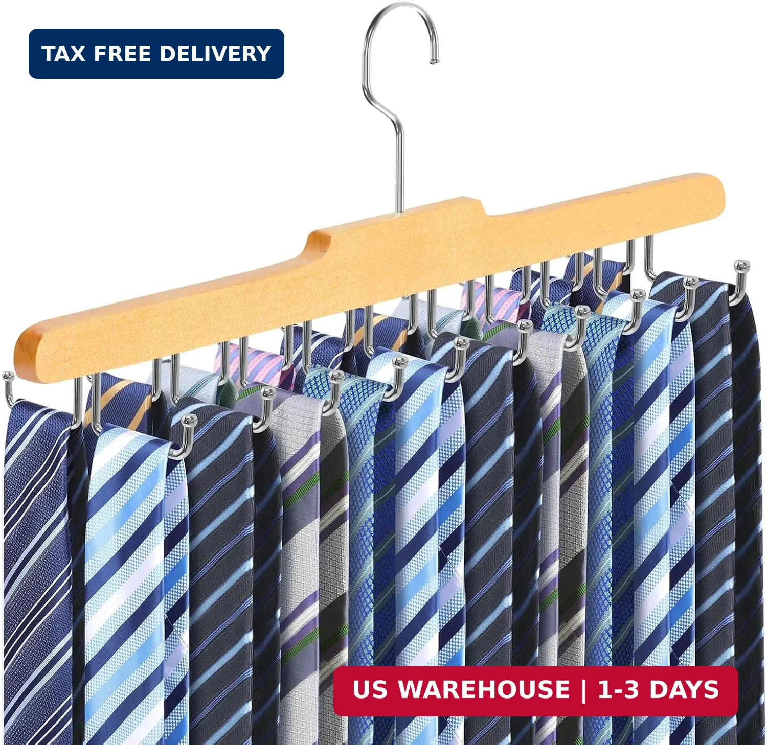 Tie Rack Hanger for Closet Fitnice Upgraded Non Slip Tie Holder Organizer Space gallery