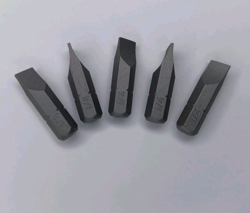 Screwdriver Bits 1/4" Flat Head Slotted 1 Inch Long Single End Hex Bit Set Of 5 gallery