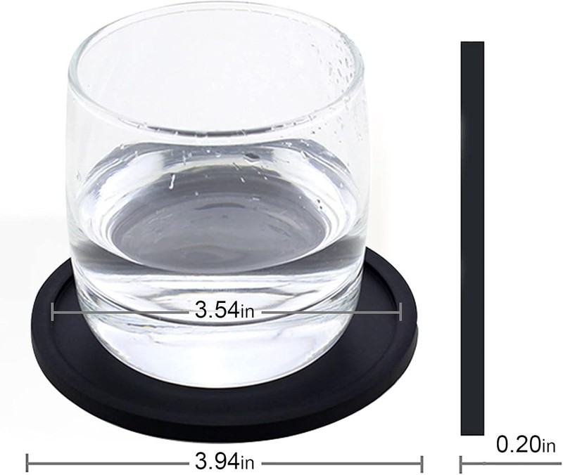 Anti-Slip Reusable Drink Coasters Set - Non Slip Silicone Coasters Protect Desk gallery