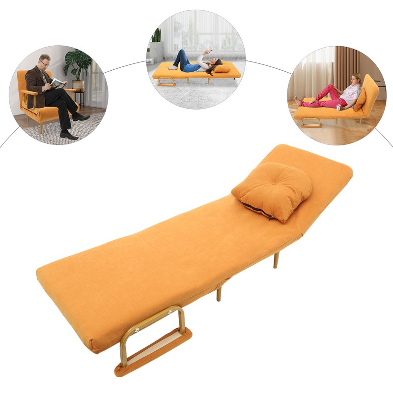 Convertible Sofa Bed Foldable Sofa Chair Bed Folding Sofa Bed Orange Living room gallery