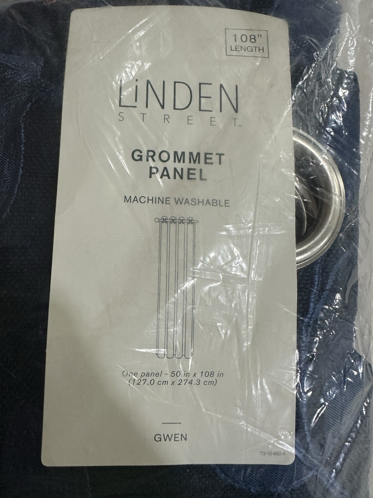 Linden Street Grommet Panel Blue Indigo Gwen Leaf New 50in X 108in $100 MSRP gallery