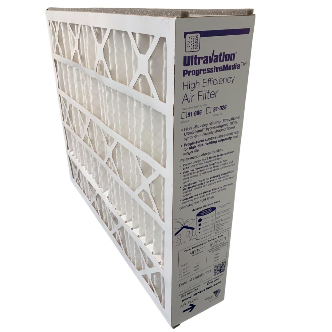 Ultravation 91-006 Air Filter (20 x 25 x 5in, MERV: 11) Pack of 3 gallery