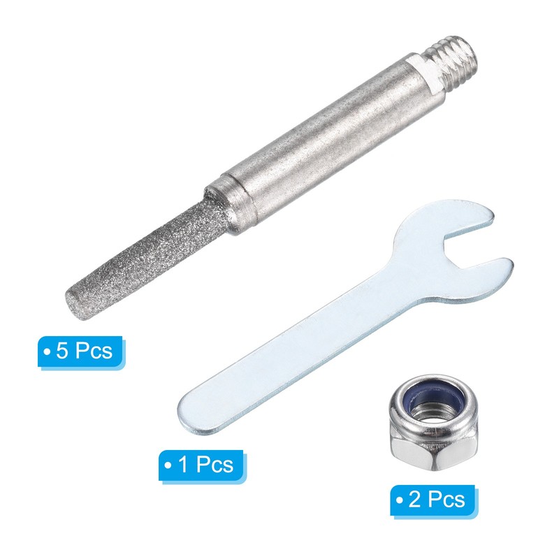 5/32 Inch Diamond Chainsaw Sharpener, 5 Pack for Hand Crank Chainsaw, Silver gallery