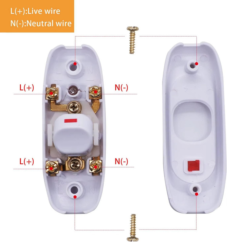 1 Pack Appliance Switch On/Off Button Table Lamp Desk Light In-Line Switch Cord gallery