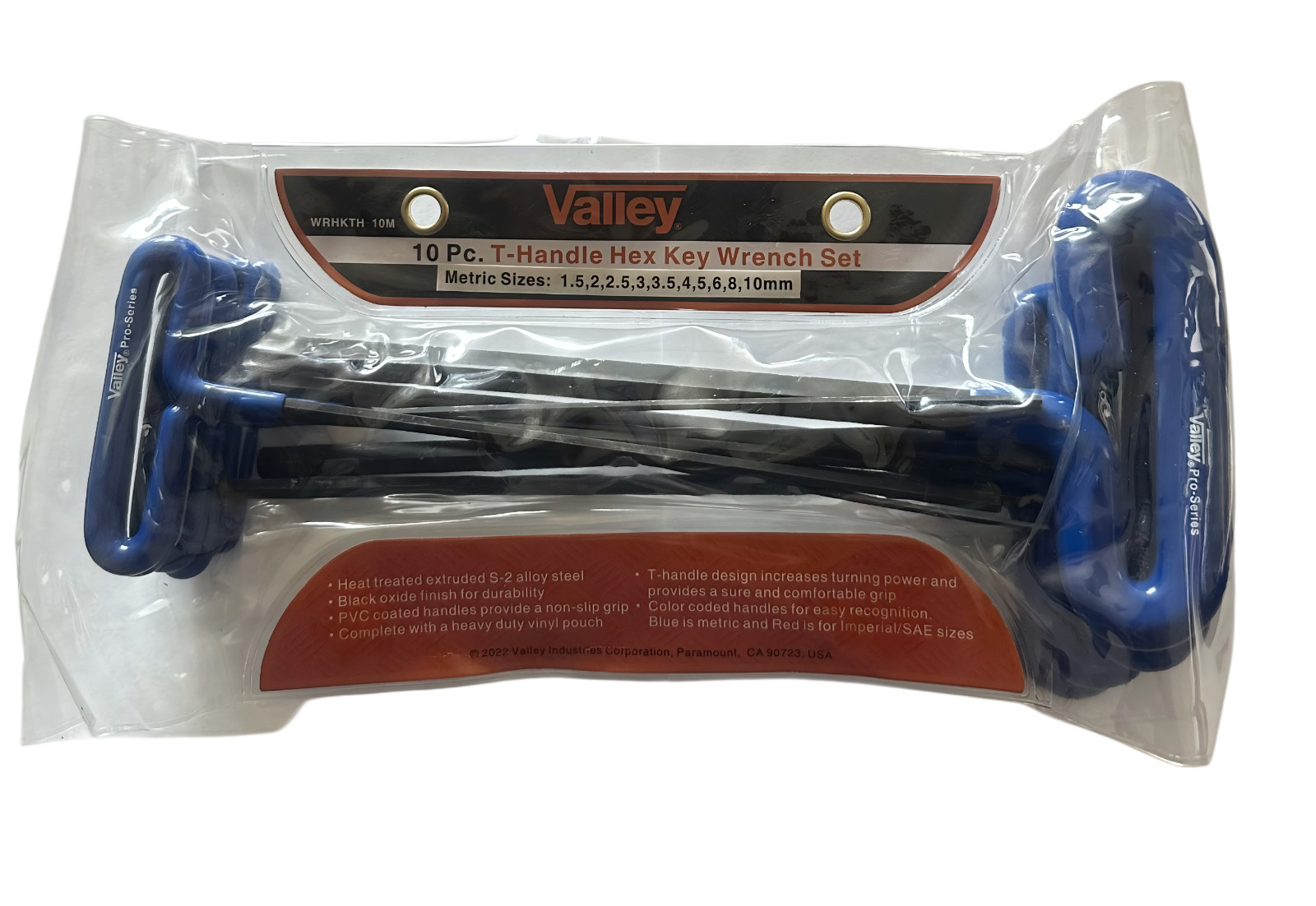 Wrench, Hex Key, Dipped T-Handle, Metric, 10pc Set -1.5mm to 10mm gallery