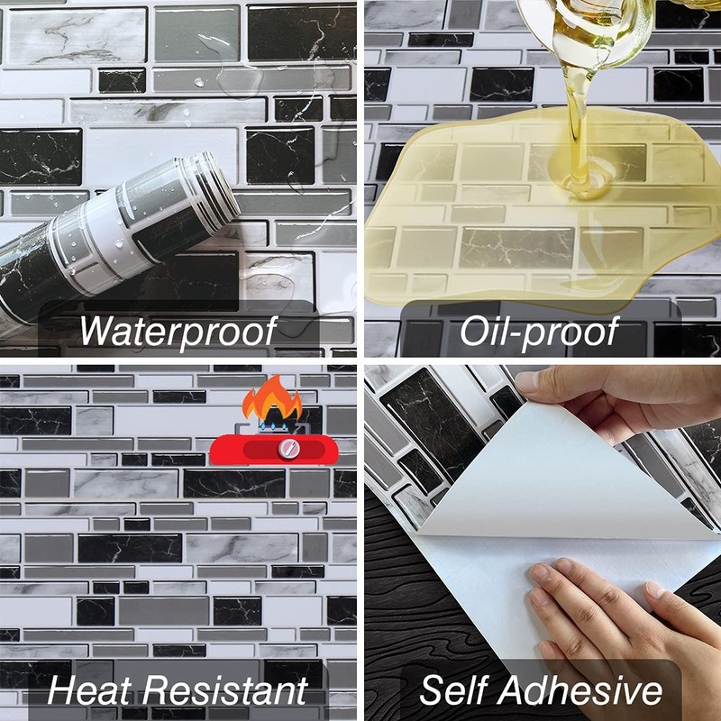 Peel and Stick Kitchen Wallpaper Backsplash Wall Paper for Kitchen 11.8inch x 78 gallery