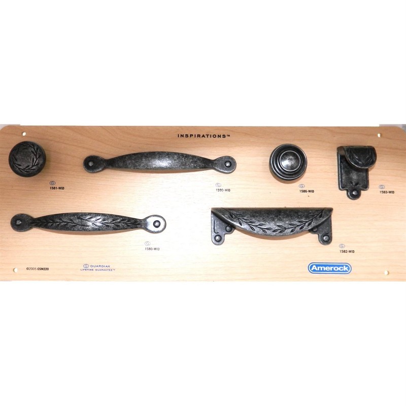 BP1580-WID Wrought Iron Dark 3"cc Leaf Cabinet Handle Pulls Amerock Inspirations gallery