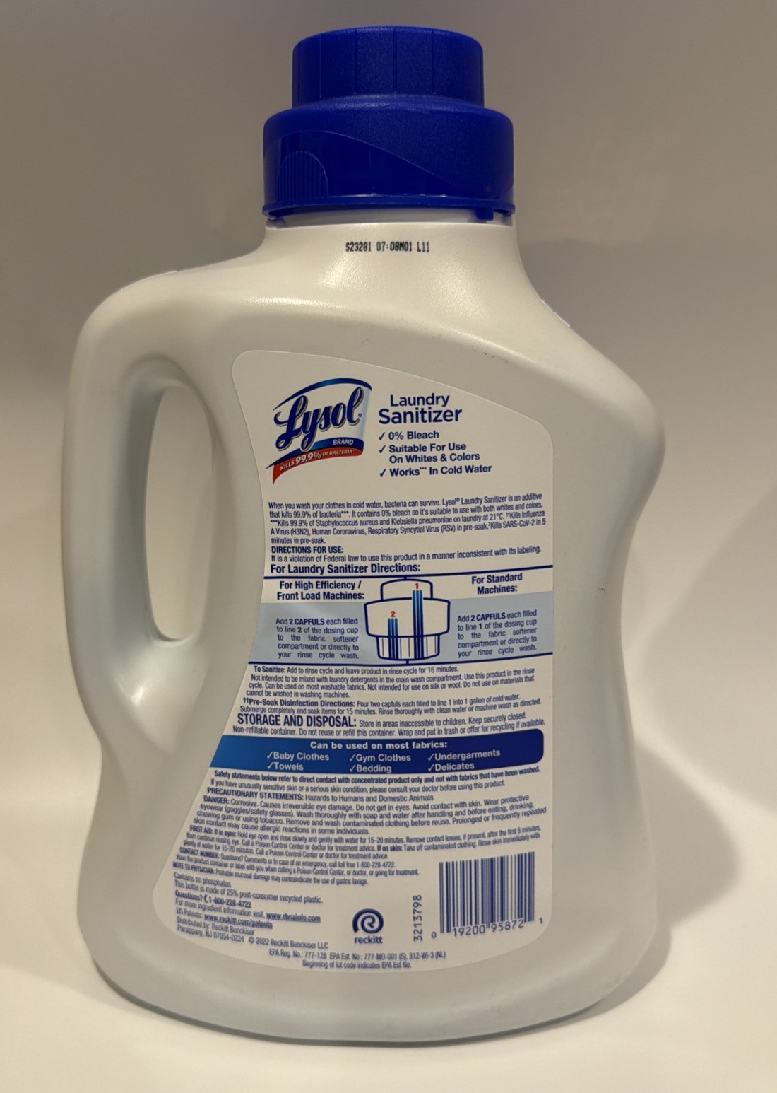 LYSOL Laundry Sanitizer Detergent Additive, Crisp Linen Scent, Jumbo Size 90 oz gallery