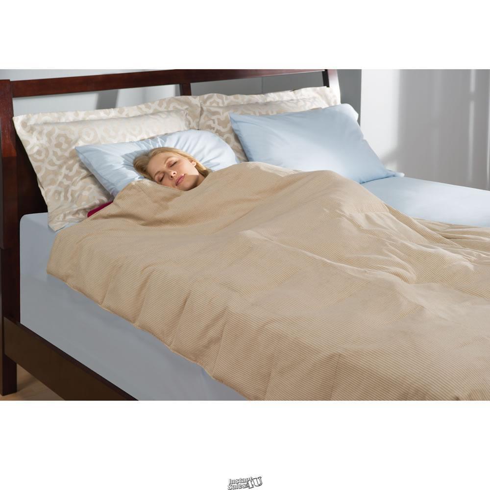 Hammacher Anxiety Relieving Weighted Body Blanket Large Tan 16 pounds Extra Warm gallery