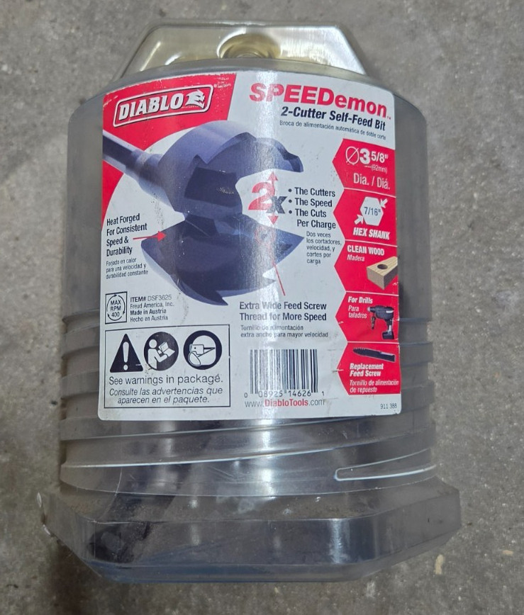 Diablo DSF36253-5/8in 2-Cutter Self-Feed Bit - 7/16in Hex Shank gallery