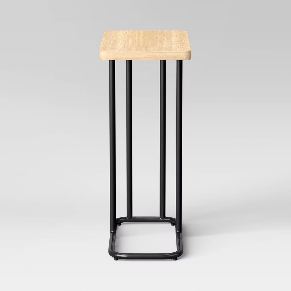 Mixed Material Rectangle Top C Table Natural Wood - Room Essentials gallery