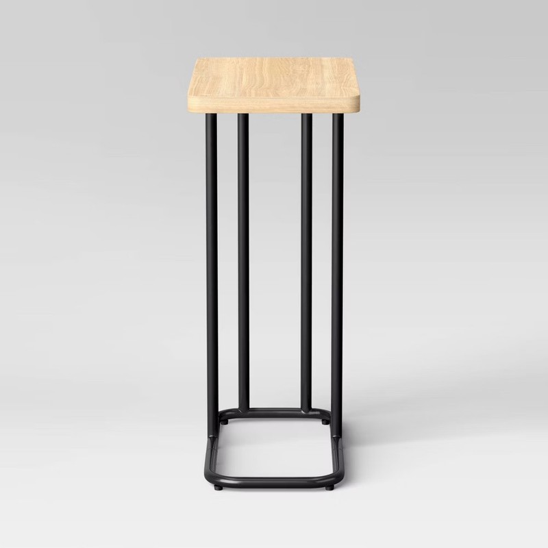Mixed Material Rectangle Top C Table Natural Wood - Room Essentials gallery