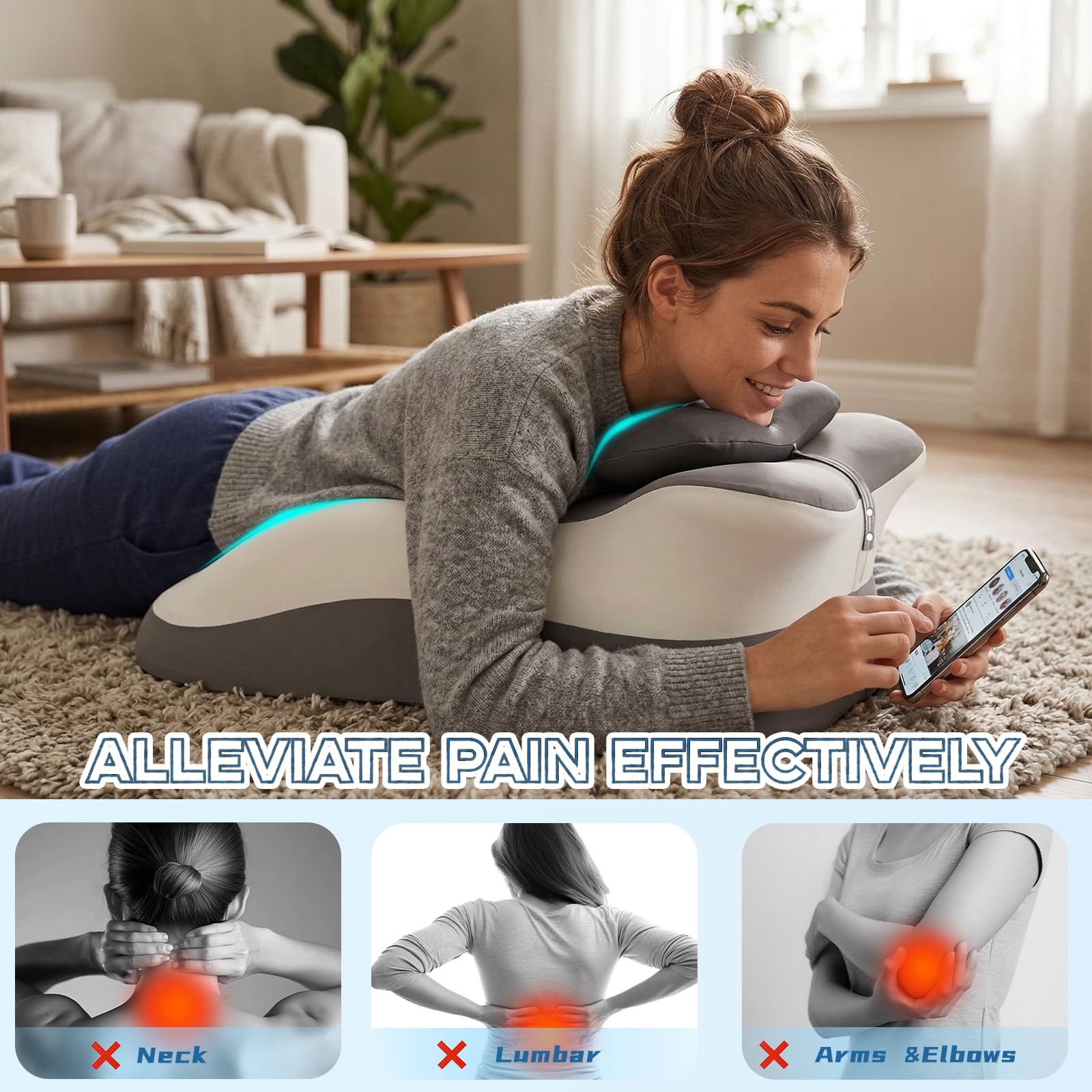 obvade Memory Foam Ergonomic Reading Pillow for Bed, MultiPosition Support Pi... gallery