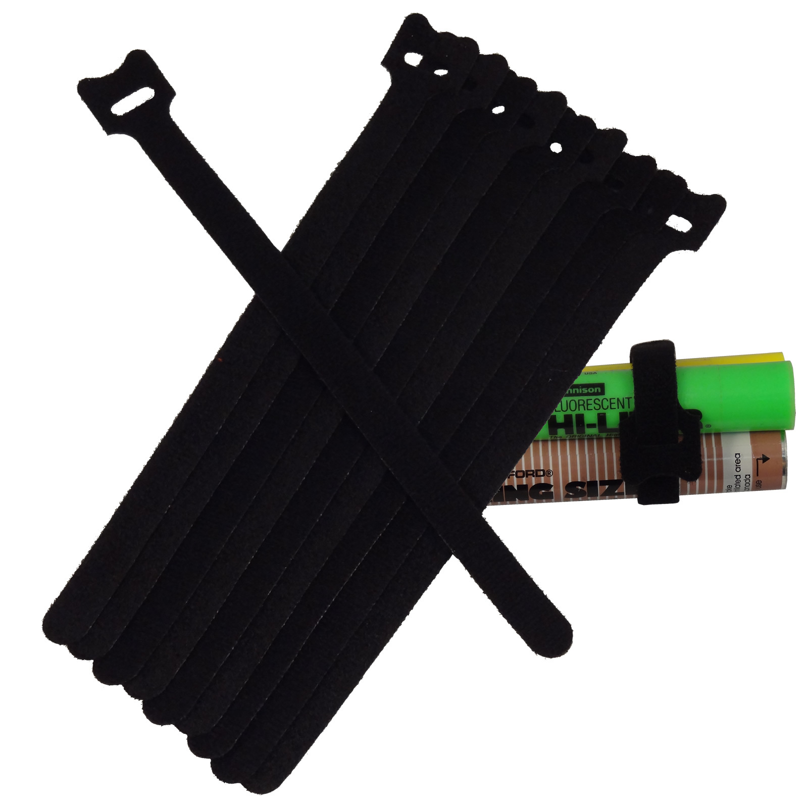 10x Hook + Loop Guitar PC Mic Cable Wire Cord Straps Ties Organizer Fastener BLK gallery
