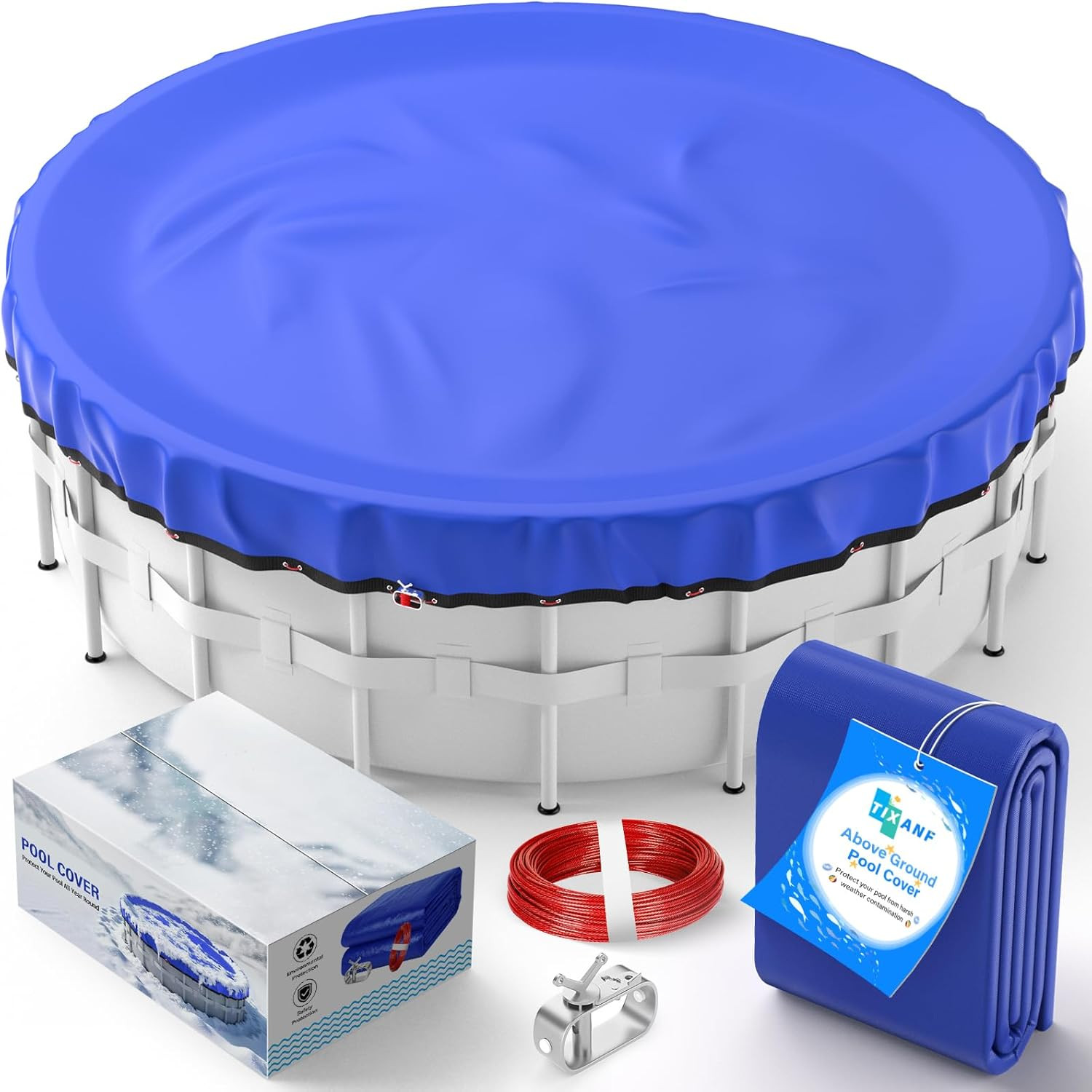 24Ft Winter Pool Cover for above Ground Pools,Cold and UV Resistant round Swimmi gallery
