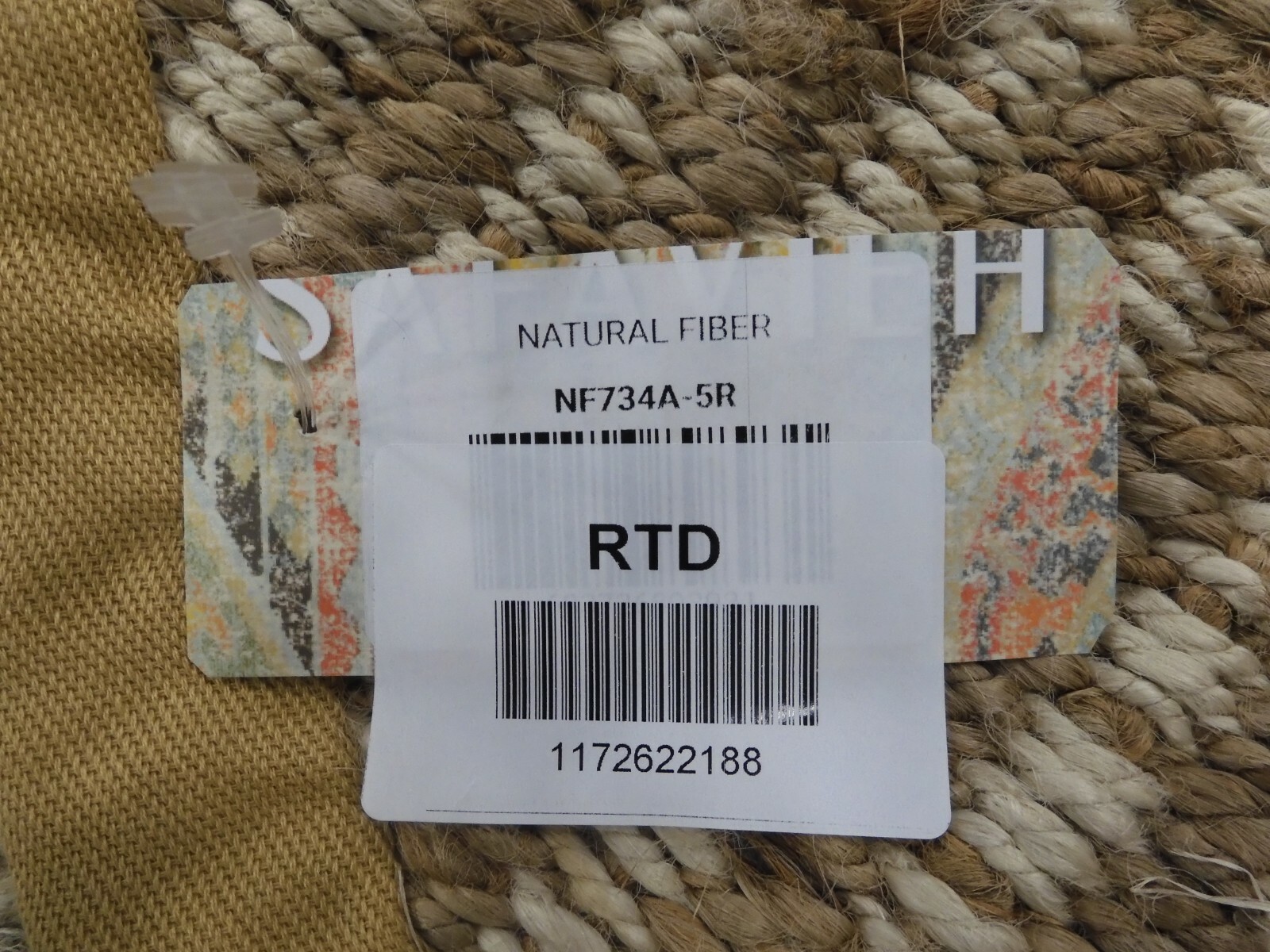 NATURAL 5' X 5' Round Loose Threads Rug, Reduced Price 1172622188 NF734A-5R gallery