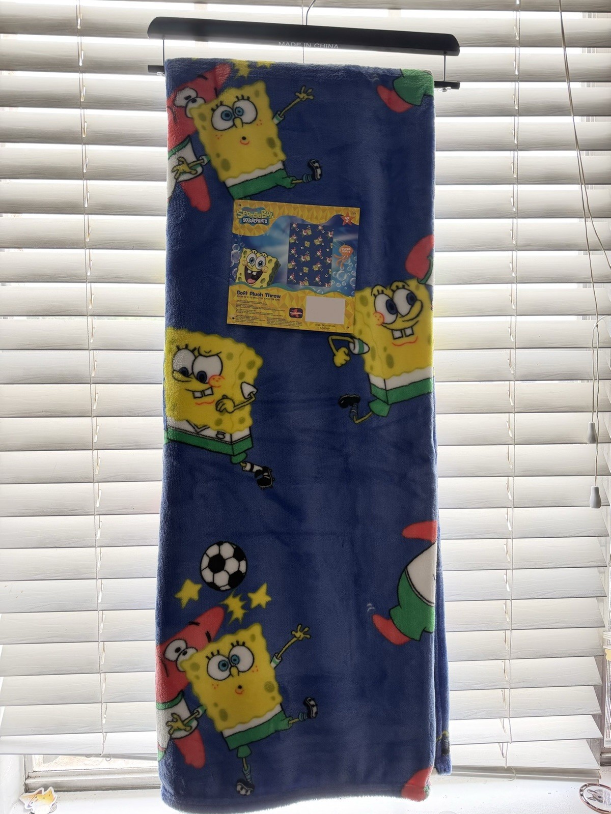 Nickelodeon SpongeBob & Patrick Plush Throw Blanket 50 x 70 in Blue Washable gallery