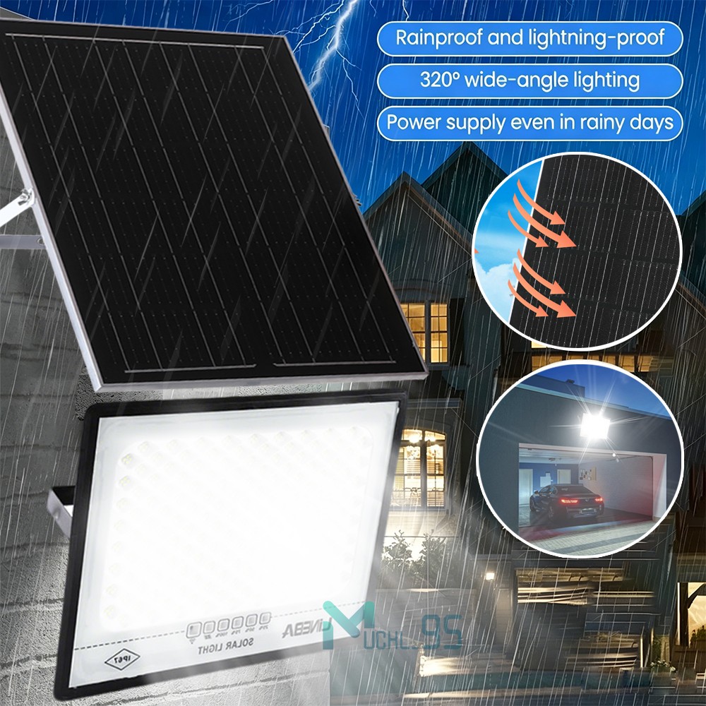 6500K 2000W Outdoor Solar Flood Light Street Security Floodlight Dusk to Dawn gallery