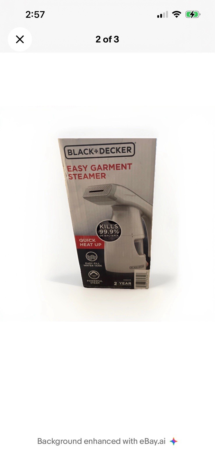 Black & Decker Easy Garment Steamer Quick Heat Up White BRAND NEW gallery