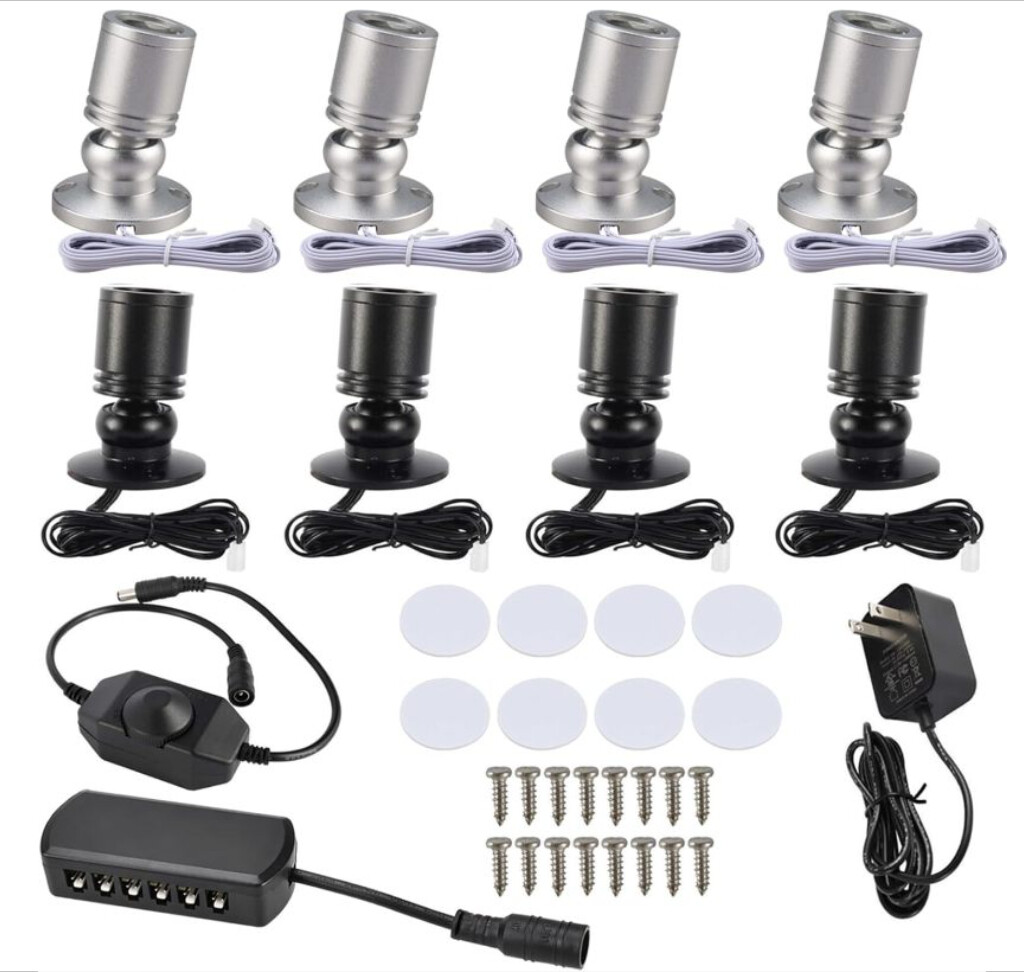 4/8Pack Dimmable LED Mini Spotlight for Display Cabinet Showcase Warm/Cold White gallery