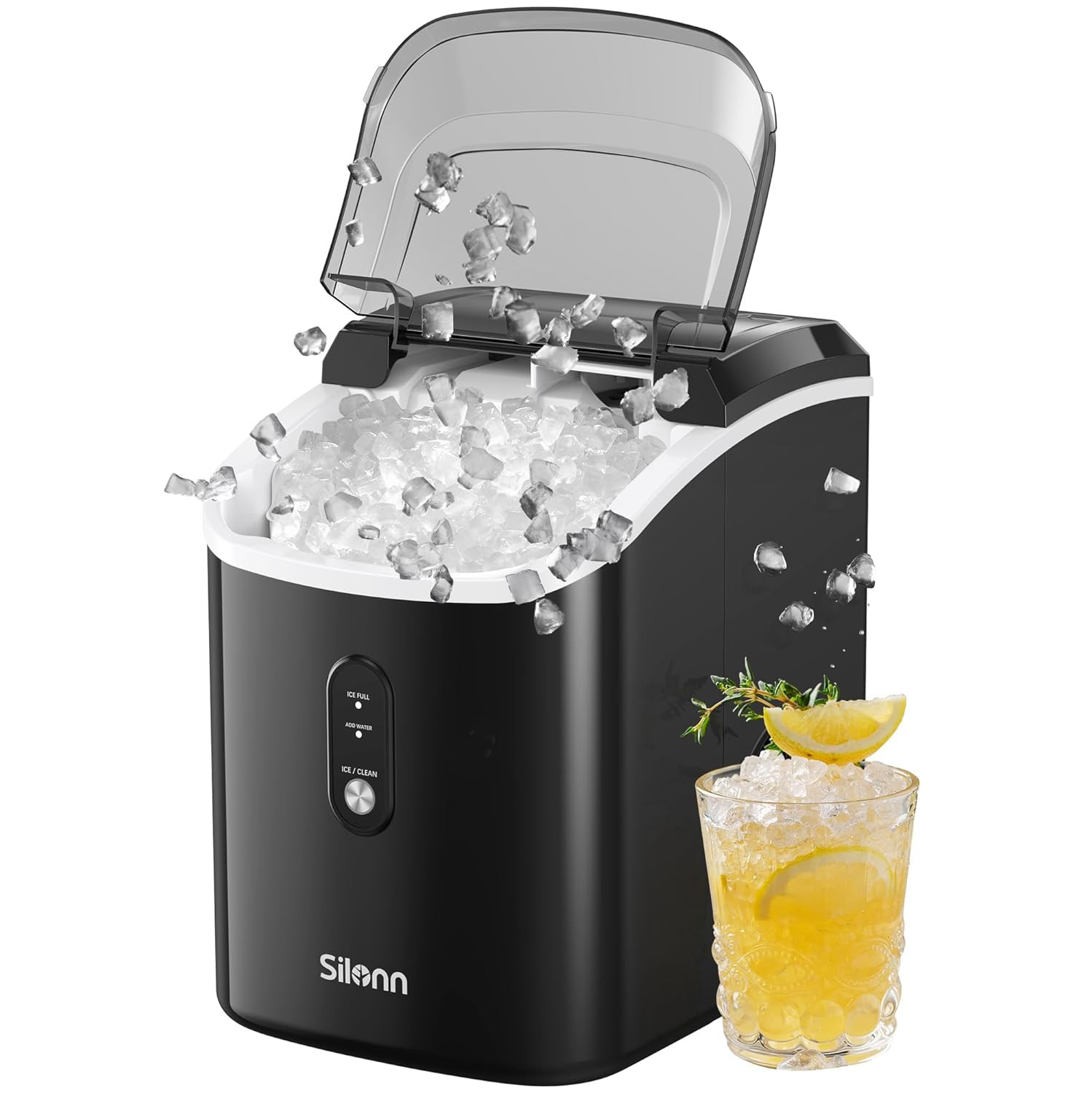 Countertop Nugget Ice Maker - 33Lbs/24H, Self-Cleaning for Home & Office gallery
