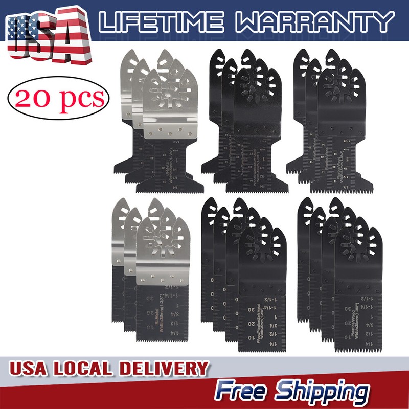 20Pcs Oscillating Multi Tool Saw Blades Wood Metal Cut Cutter For Dewalt Fein gallery