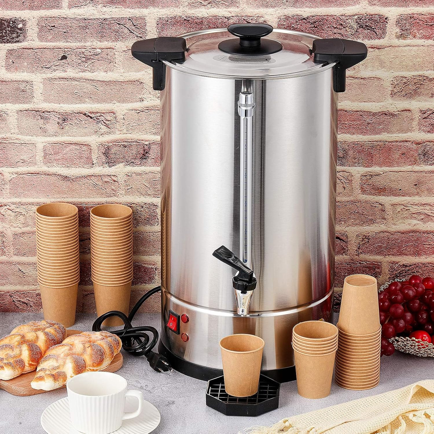 100-Cup Stainless Steel Electric Coffee Urn for Parties & Events gallery