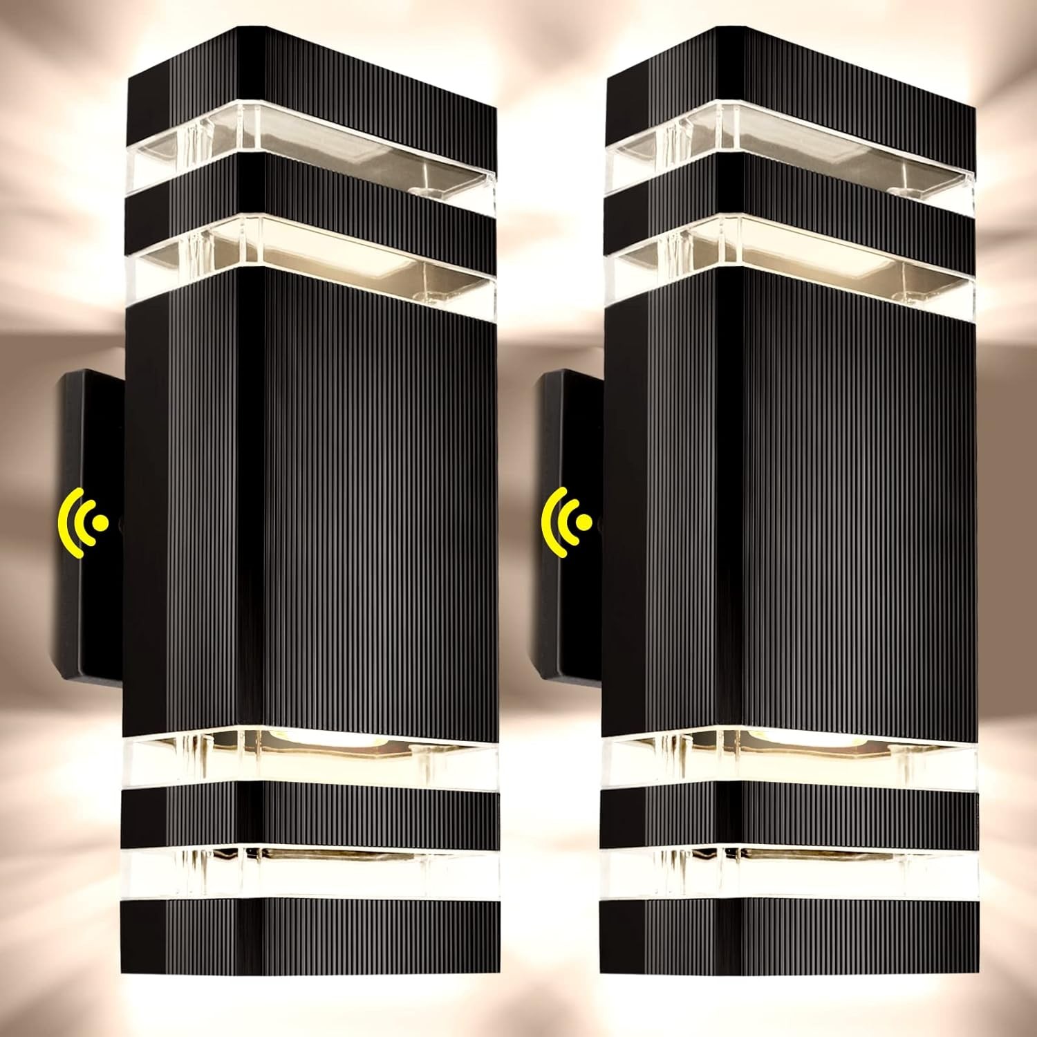 2 Pack Motion Sensor Outdoor Wall Light Fixture Up Down Porch Lights Modern US gallery