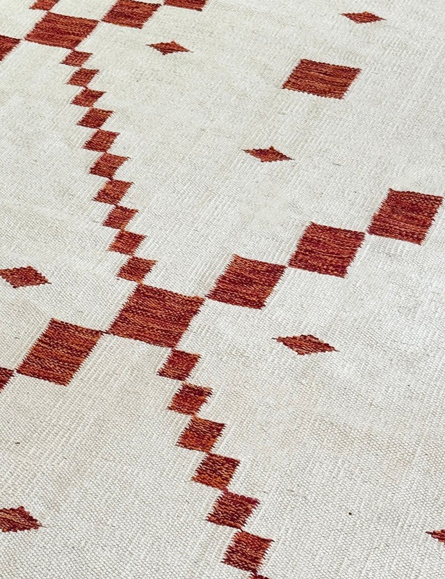 Modern Diamond Wool Rug Abstract Handmade Area Carpet Decor gallery