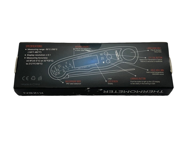 Kizen Digital Meat Thermometer Waterproof Metal Probe BBQ Grilling Food NEW gallery
