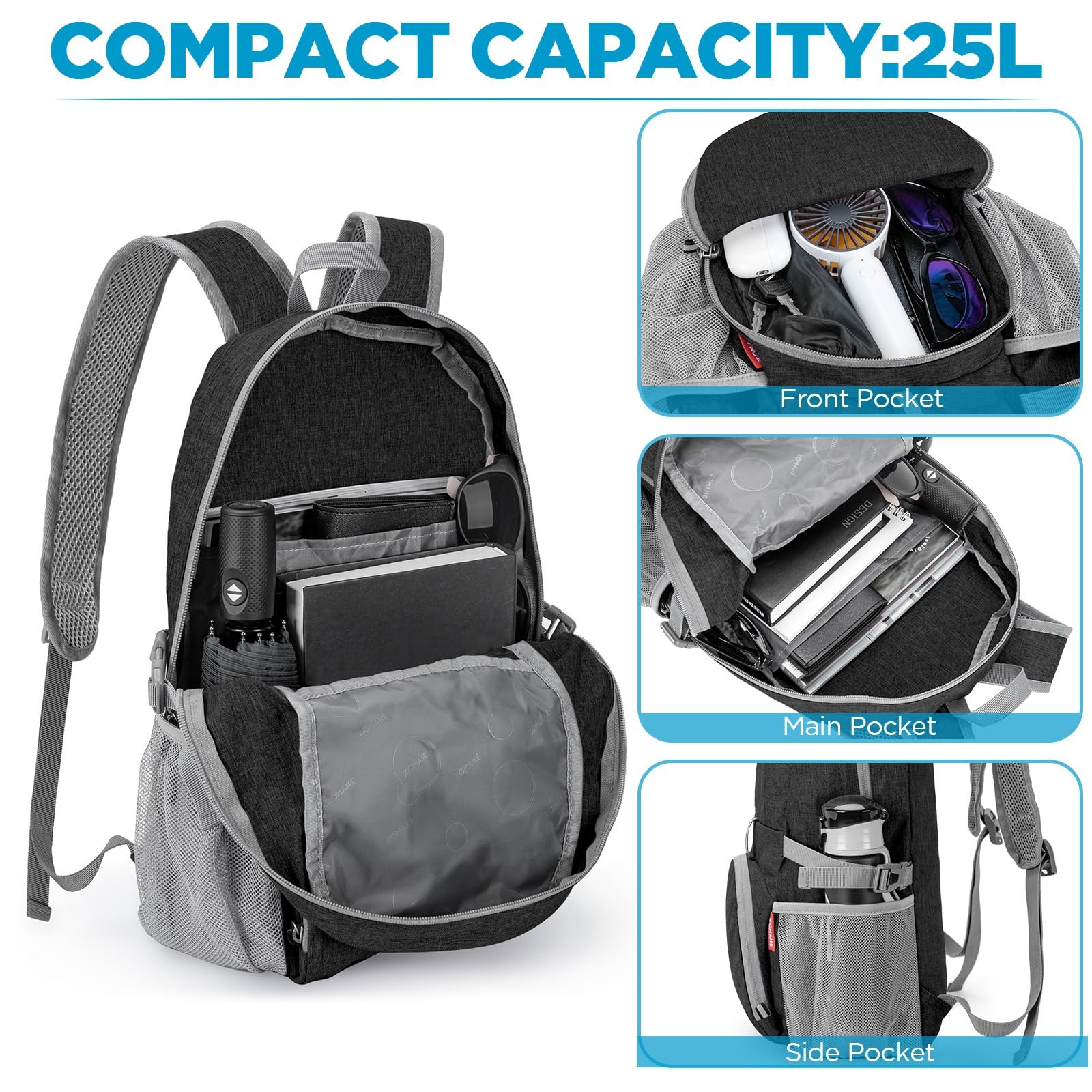 Ultra Lightweight Packable Backpack 25L,Small Foldable Backpacks Hiking Water... 3