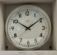 Threshold Wall Clock – 3 Hands – Battery Powered