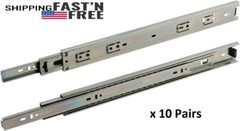 10 Pair- Full Extension 100 lb capacity Ball Bearing Drawer Slide 10″-24″