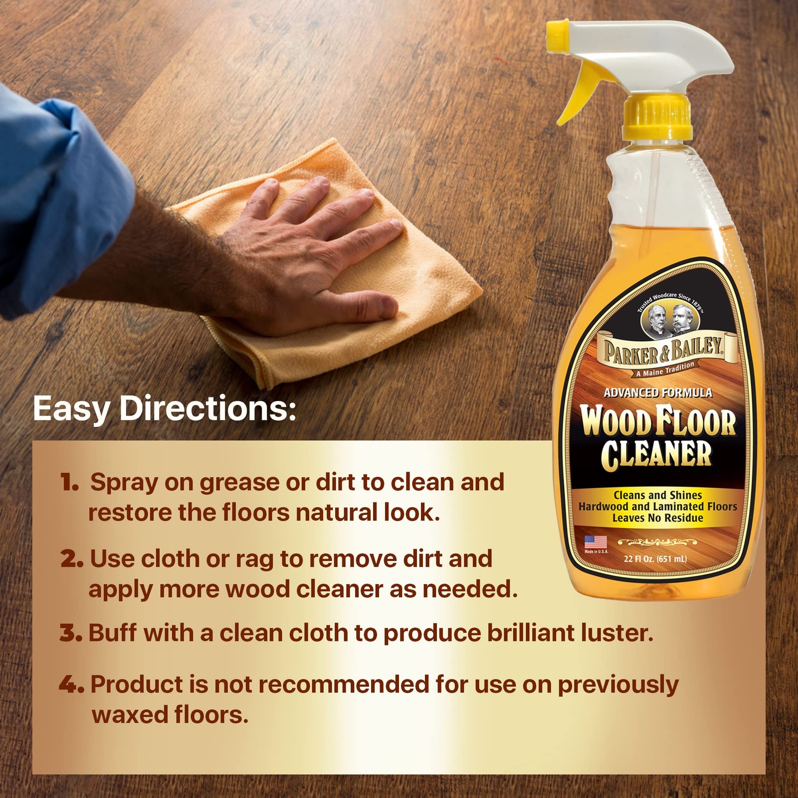 Wood Floor Cleaner – Use on Hardwood, Laminated or Faux Finished Floors. Shin... gallery