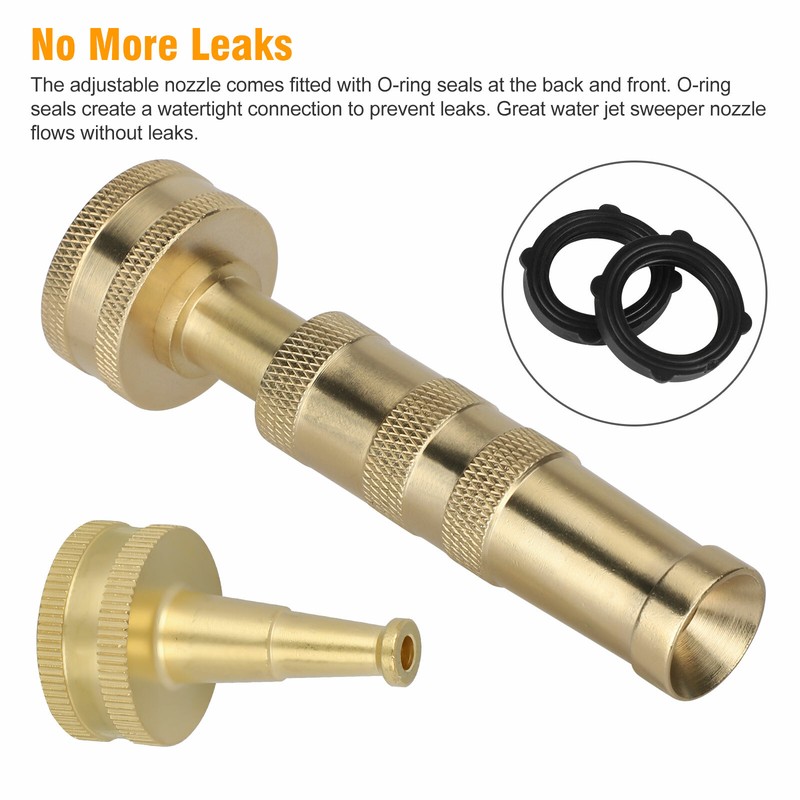 High Pressure Solid Brass Garden Nozzle Heavy Duty Adjustable Twist Water Hose gallery