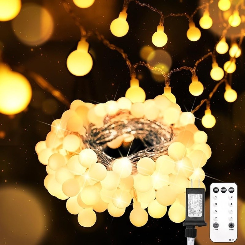 43ft Connectable Globe String Lights Remote 8 Modes Indoor Outdoor Cozy Glow New gallery