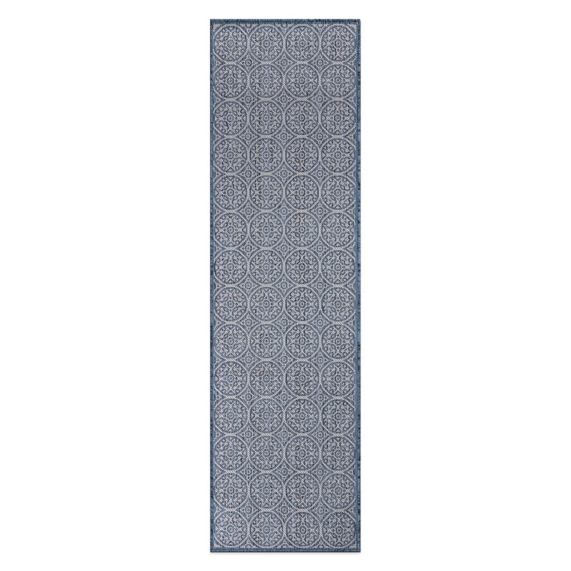 Rugshop Outdoor Rug Runner Transitional Floral Circles Indoor Outdoor Rugs 2x7 gallery