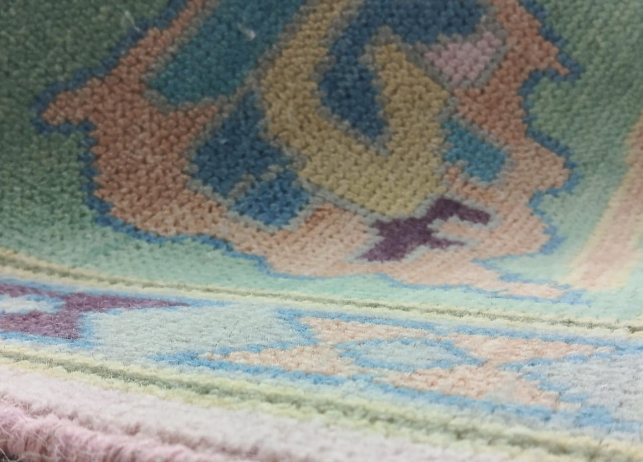Handmade Wool Oushak Rug 8x10 | Pastel pink | Traditional Oriental 100% NZ Wool gallery