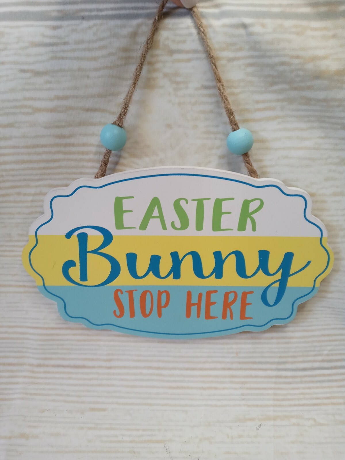 New "Easter Bunny Stop Here" Hanging Wood Sign Decor Ornament Spring Carrots Egg gallery