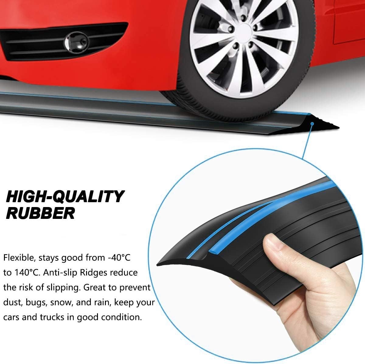 Universal Garage Door Threshold Seal Strip 20FT Kit, Bottom Waterproof Rubber We gallery