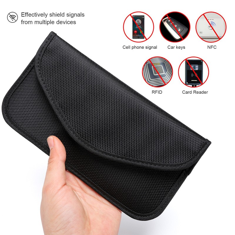 2 Pack Faraday Bag Cell Phone Wallet Blocker Radiation Signal Shielding Case gallery