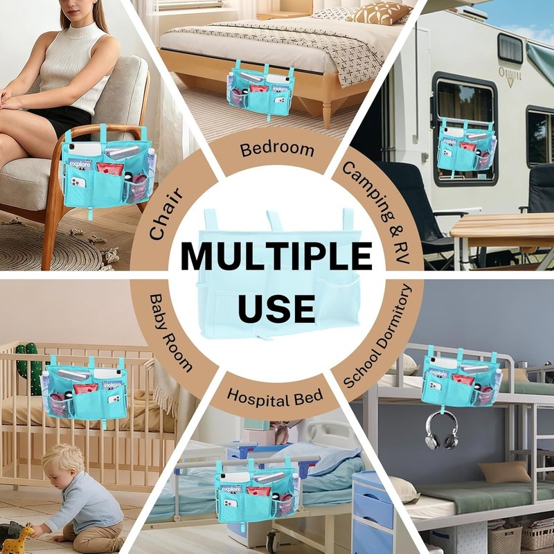 Bedside Caddy - Durable Oxford Fabric Bedside Storage and Bed Organizer,Bunk Bed gallery