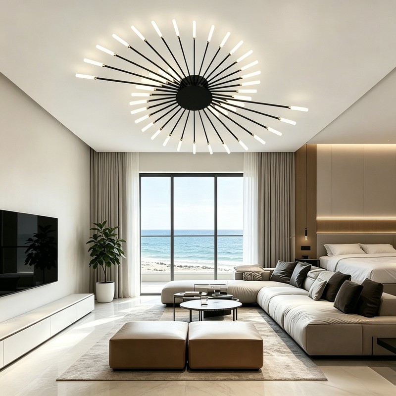 Fireworks Shape LED Ceiling Lamp Flush Mount Modern Lighting Bedroom Entryway gallery